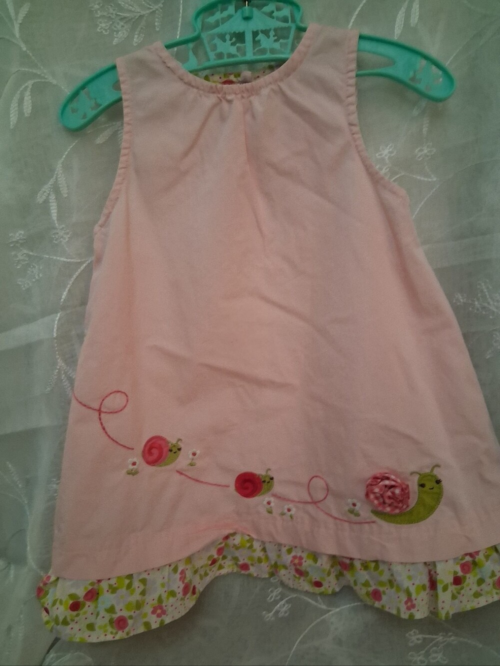 Gymboree 2011 Mini Blooms Pink Snail Appliqued Dress With Matching Pants